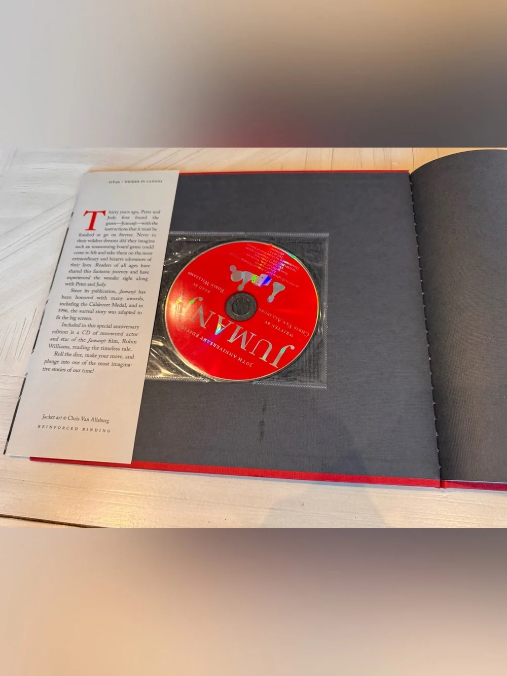 Jumanji 30th Anniversary Hardcover Book + Robin Williams CD